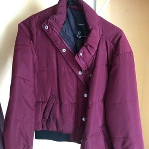 Maroon bomber jacket